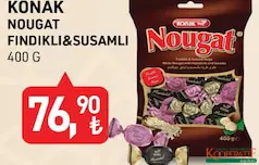 KONAK NOUGAT FINDIKLI & SUSAMLI ÇİKOLATA 400 G - BAYRAM ŞEKERİ/ÇİKOLATASI